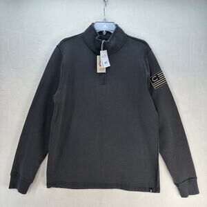 LUCKY BRAND X COLE HAUSER X-LARGE PATRIOT VINTAGE GREY HALF ZIP SWEATSHIRT